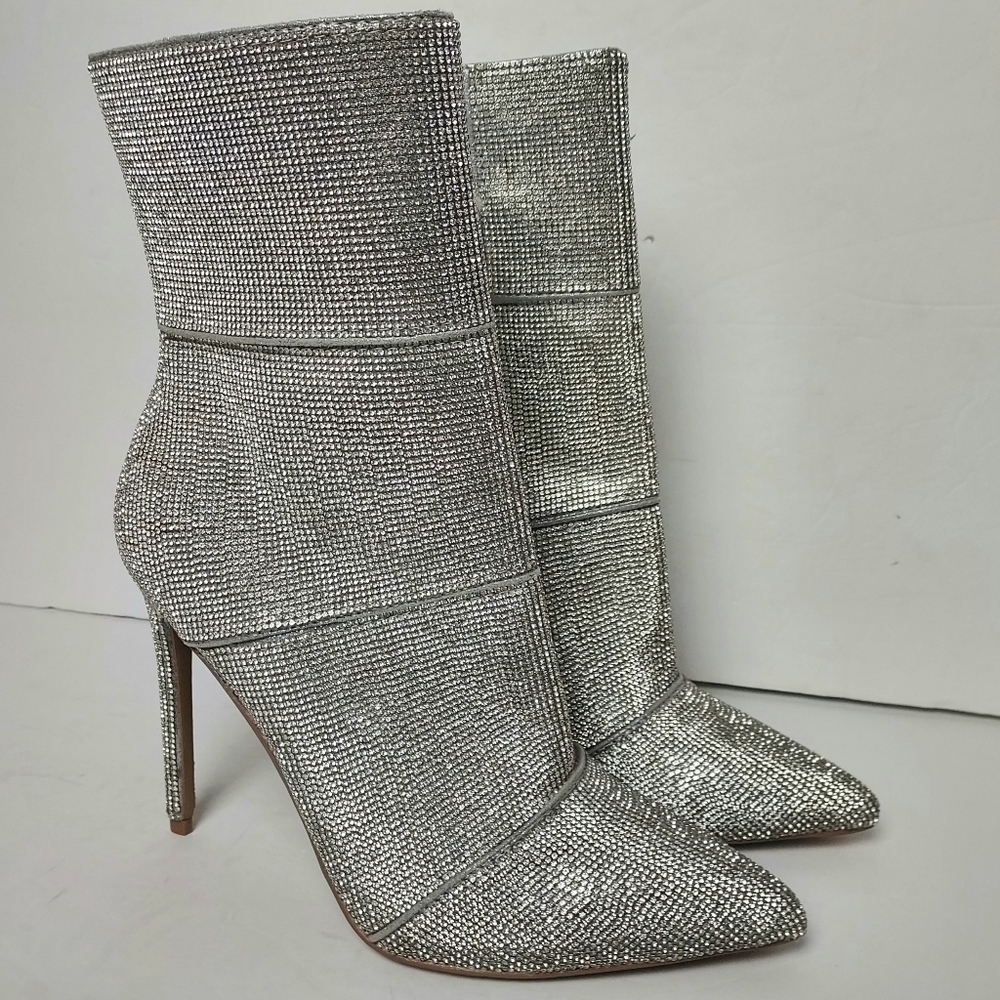 Steve Madden Winona Rhinestone Heeled Boots Size 9.5